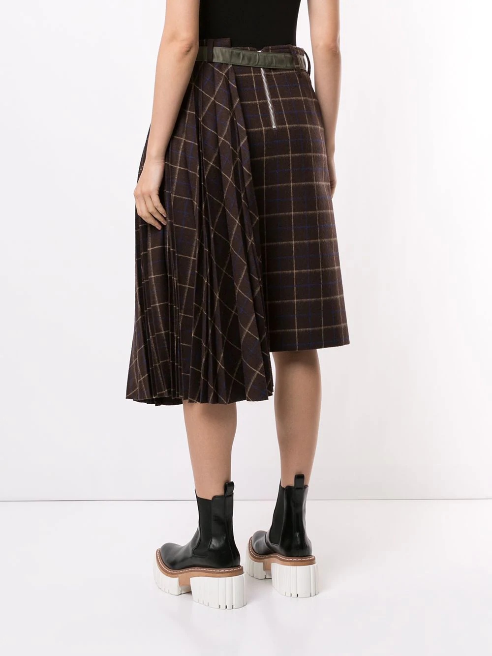 asymmetric tartan skirt - 4