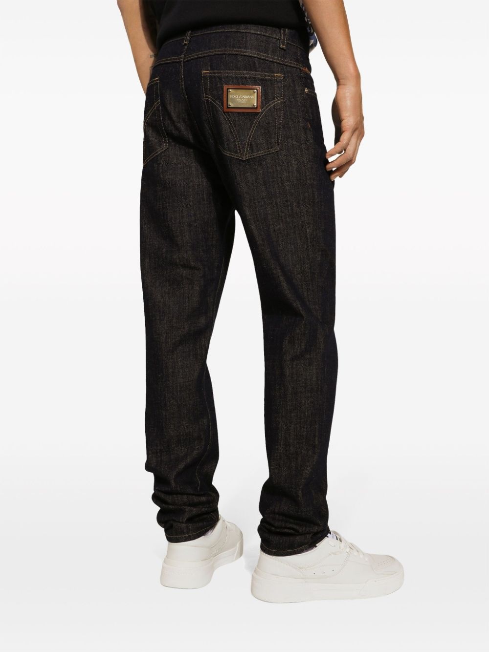 logo plaque straight-legged jeans - 4