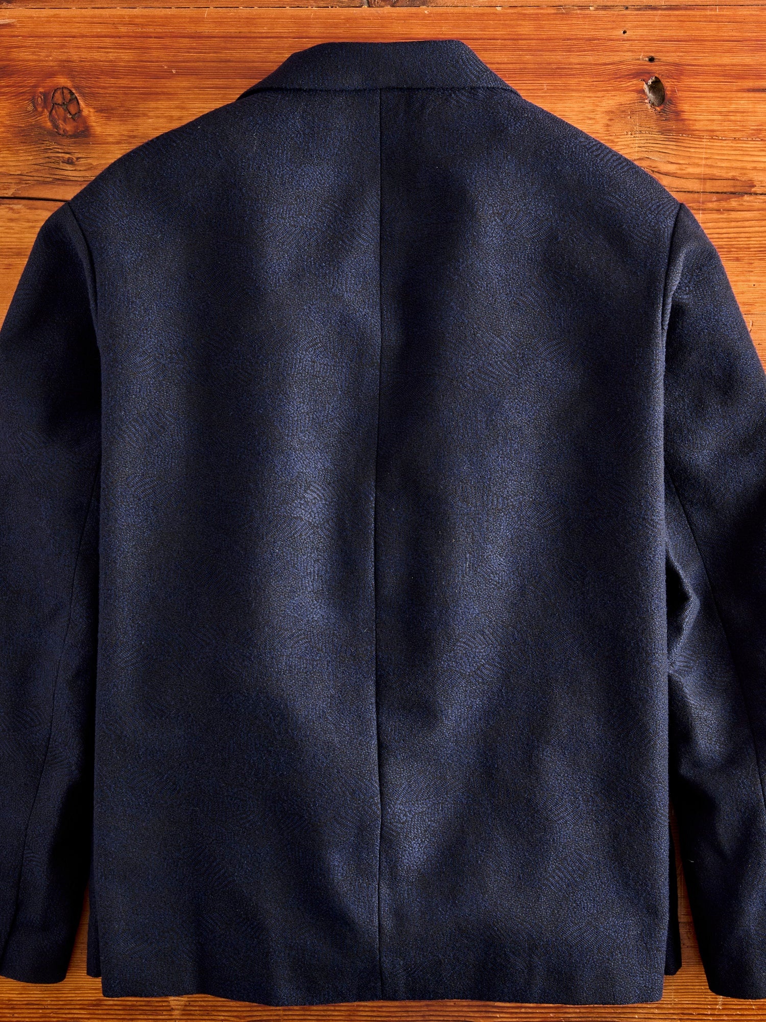 Wind Flow Jacquard 2B Jacket in Dark Navy - 5