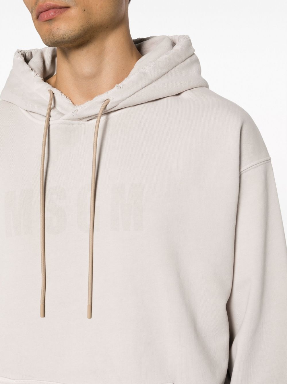 tonal logo-print cotton hoodie - 5