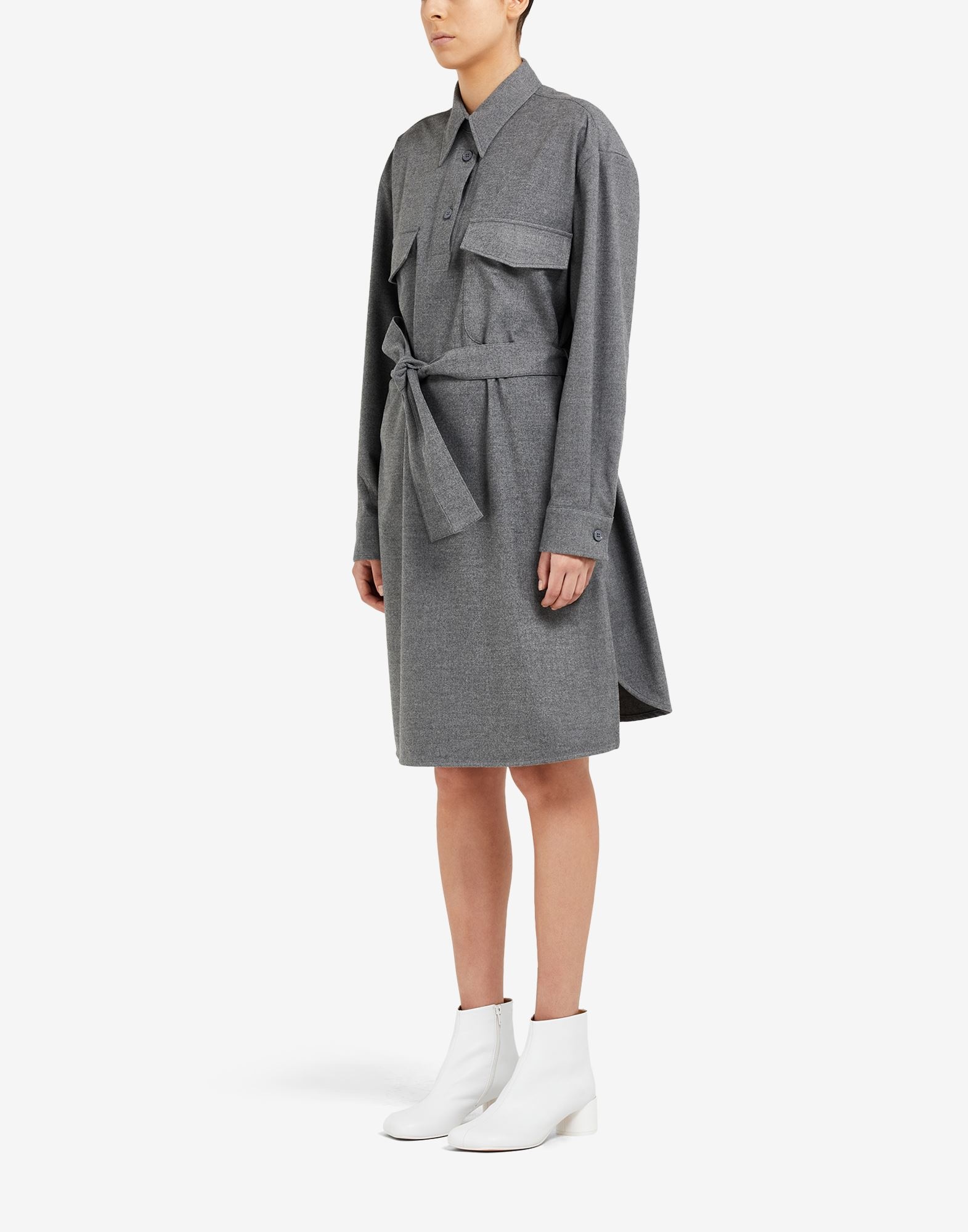 Waist tie shirt-dress - 5