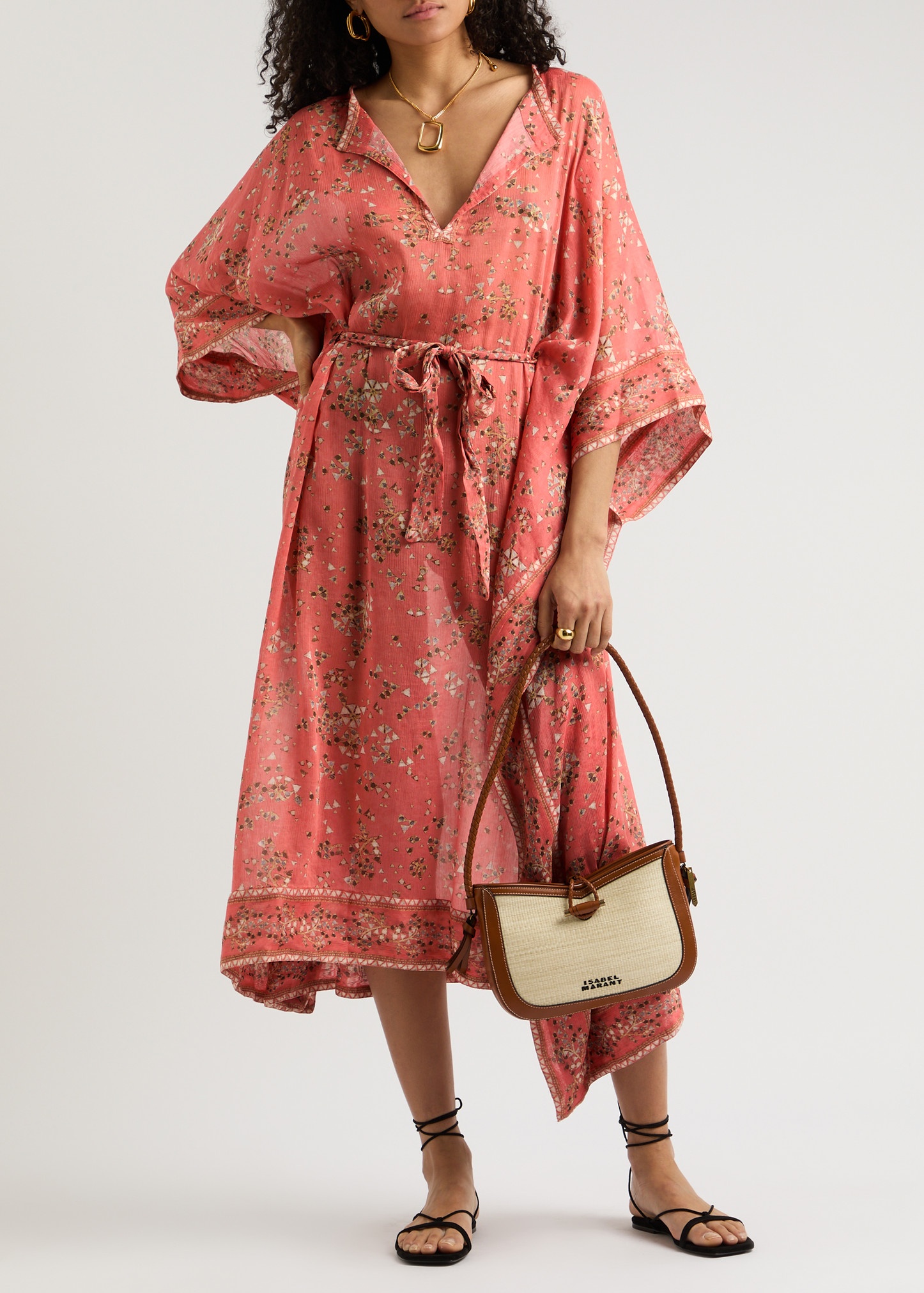 Amira printed cotton-blend kaftan dress - 4