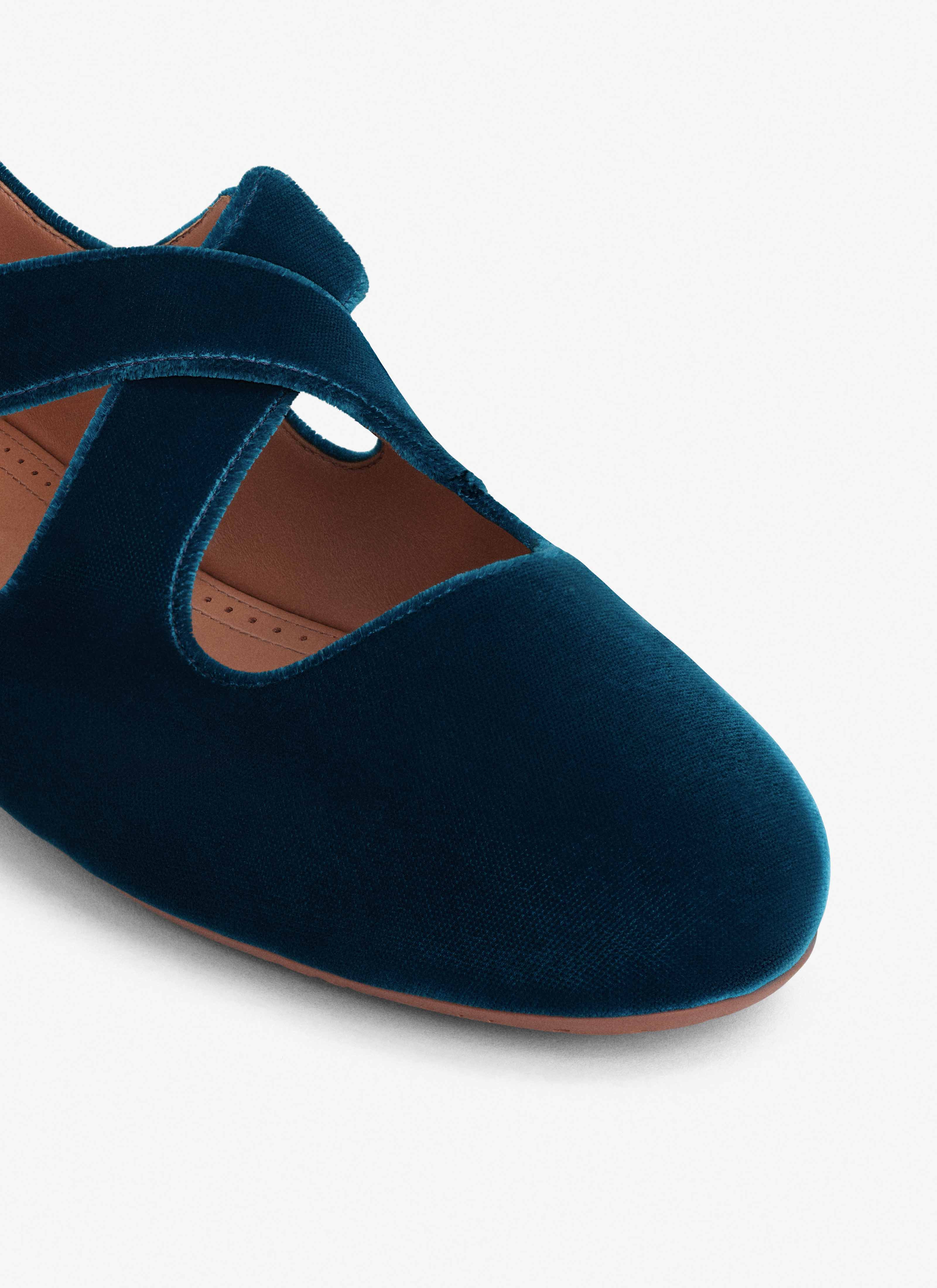 CRISS CROSS BALLET FLATS IN VELVET - 4
