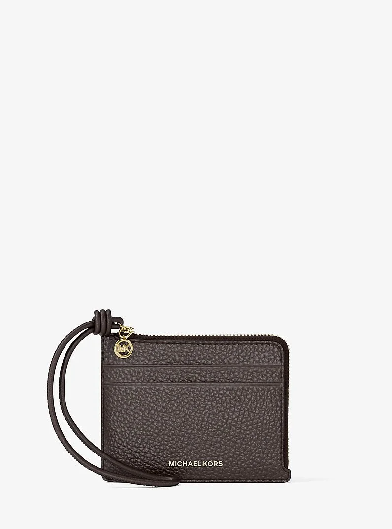 Jet Set Small Pebbled Leather Card Case Wristlet - 1