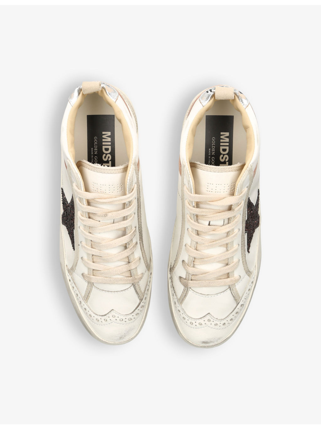 Midstar 11489 contrast-panel leather mid-top trainers - 2