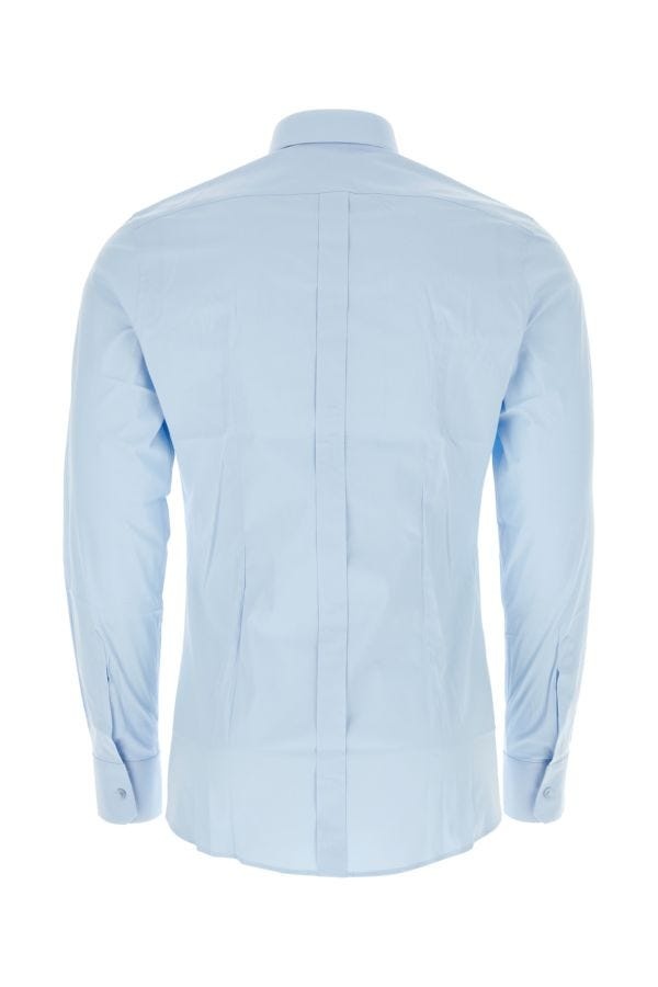 Dolce & Gabbana Man Light Blue Stretch Poplin Shirt - 2