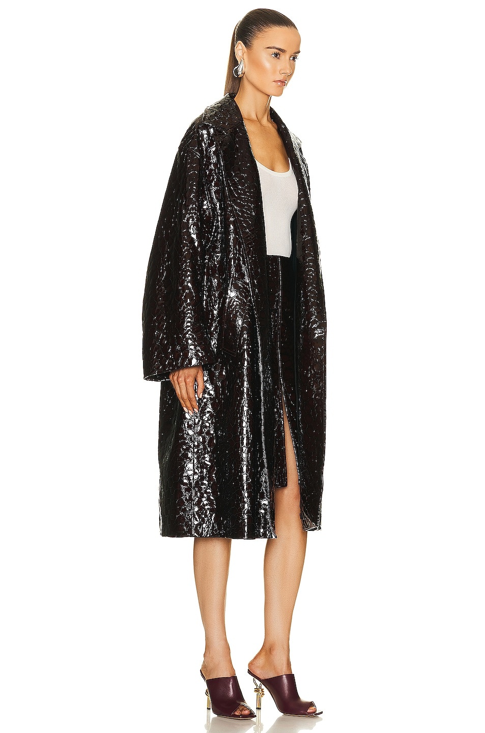 Croc Embossed Coat - 2