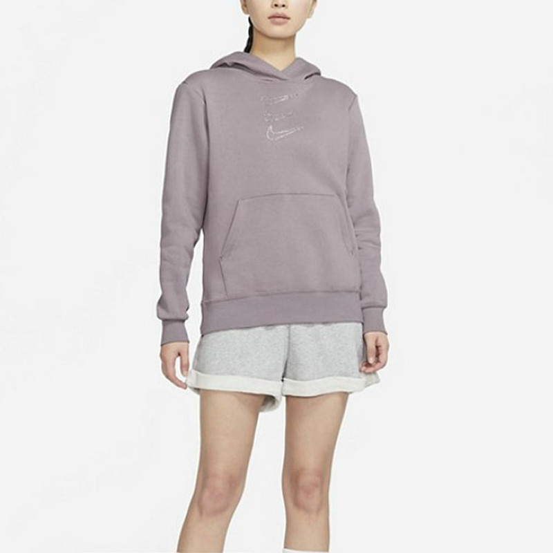 Nike (WMNS) Nike Rhinestone Fleece Hoodie 'Purple' DH1412-580 outlook