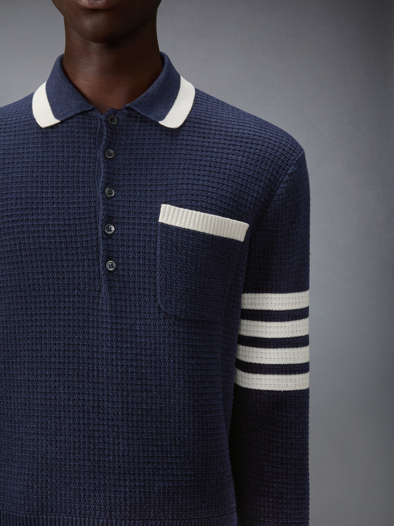 TEXTURED STITCH 4-BAR RELAXED LONG SLEEVE POLO 6