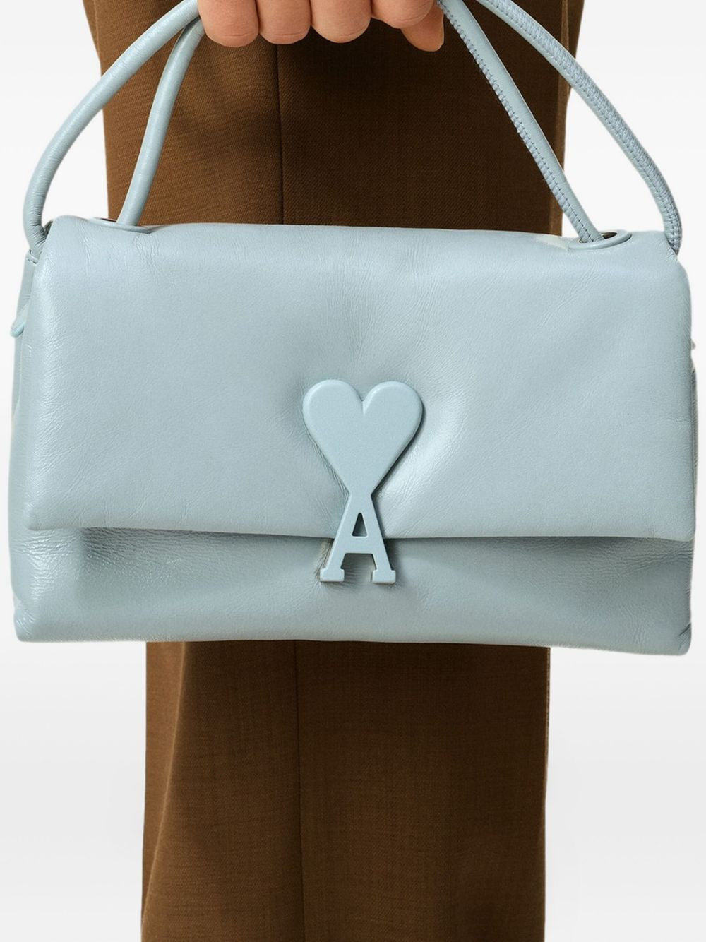 heart-clasp leather shoulder bag - 2