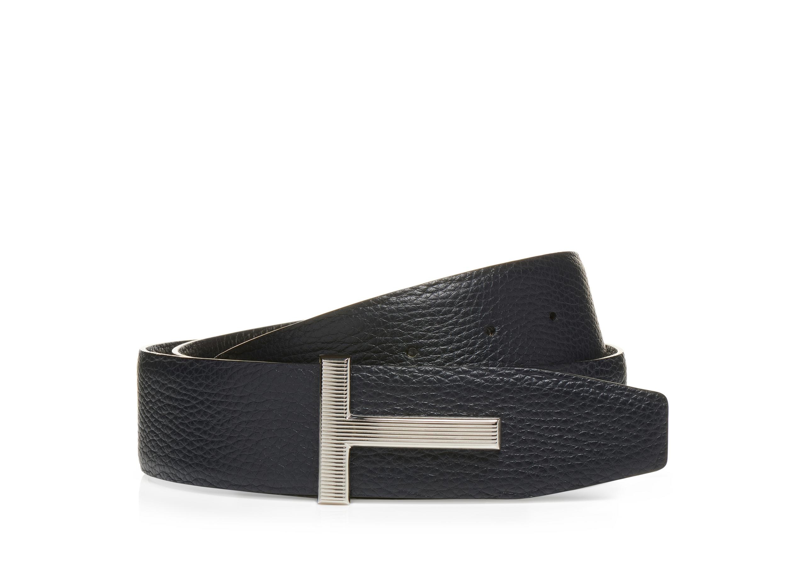 SOFT GRAIN LEATHER RIDGE T BELT - 1