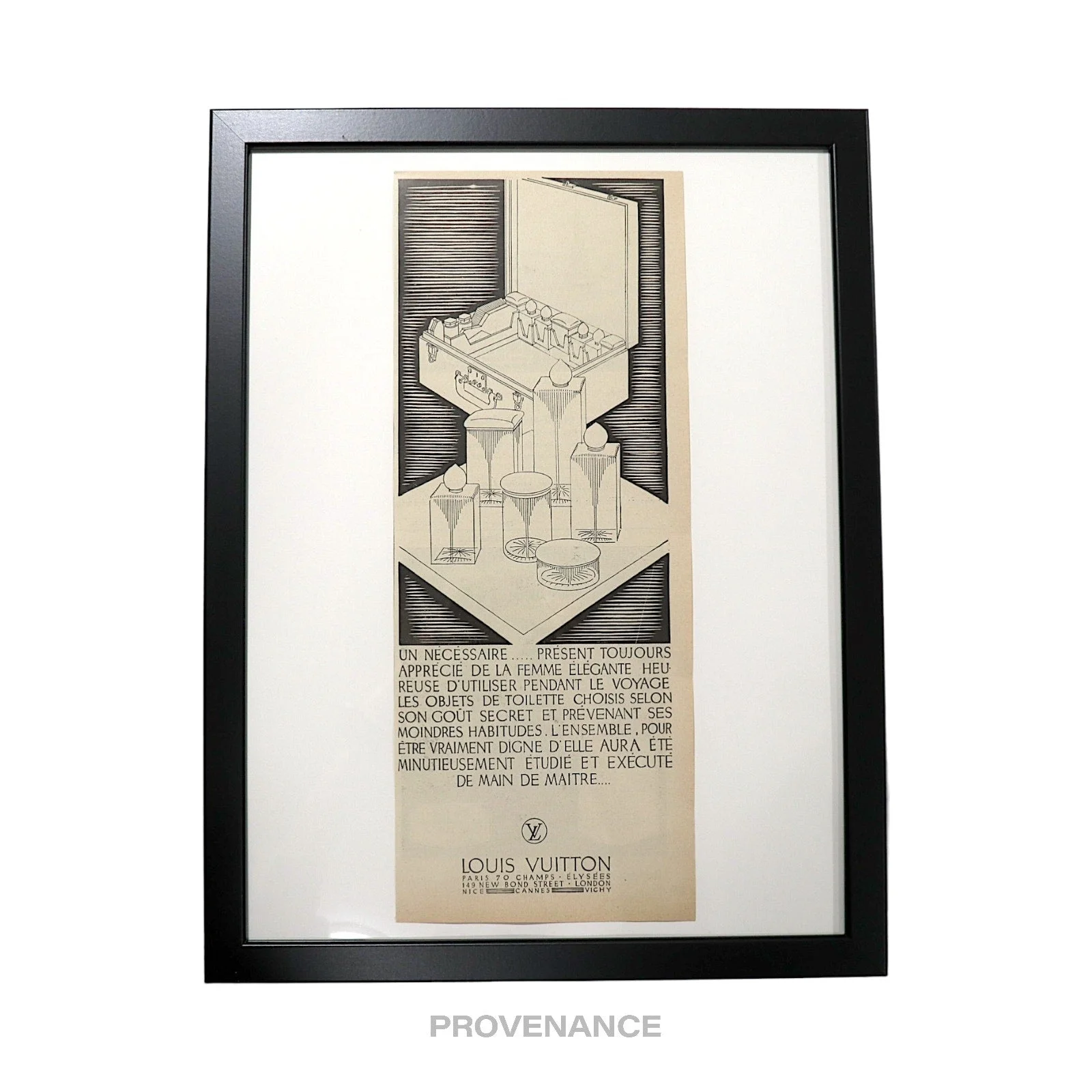 Louis Vuitton Antique Vintage Newsprint Ad - Perfume Case - 1