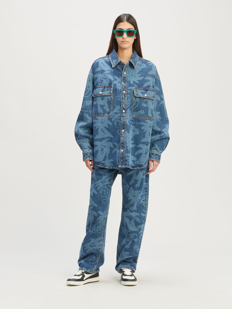 Palmity Allover Laser Denim Shirt 3