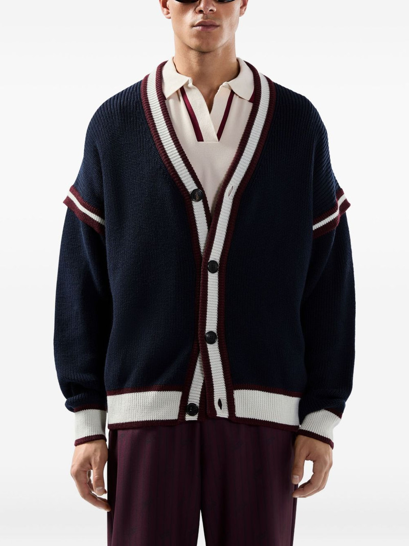 striped-detail buttoned cardigan 3
