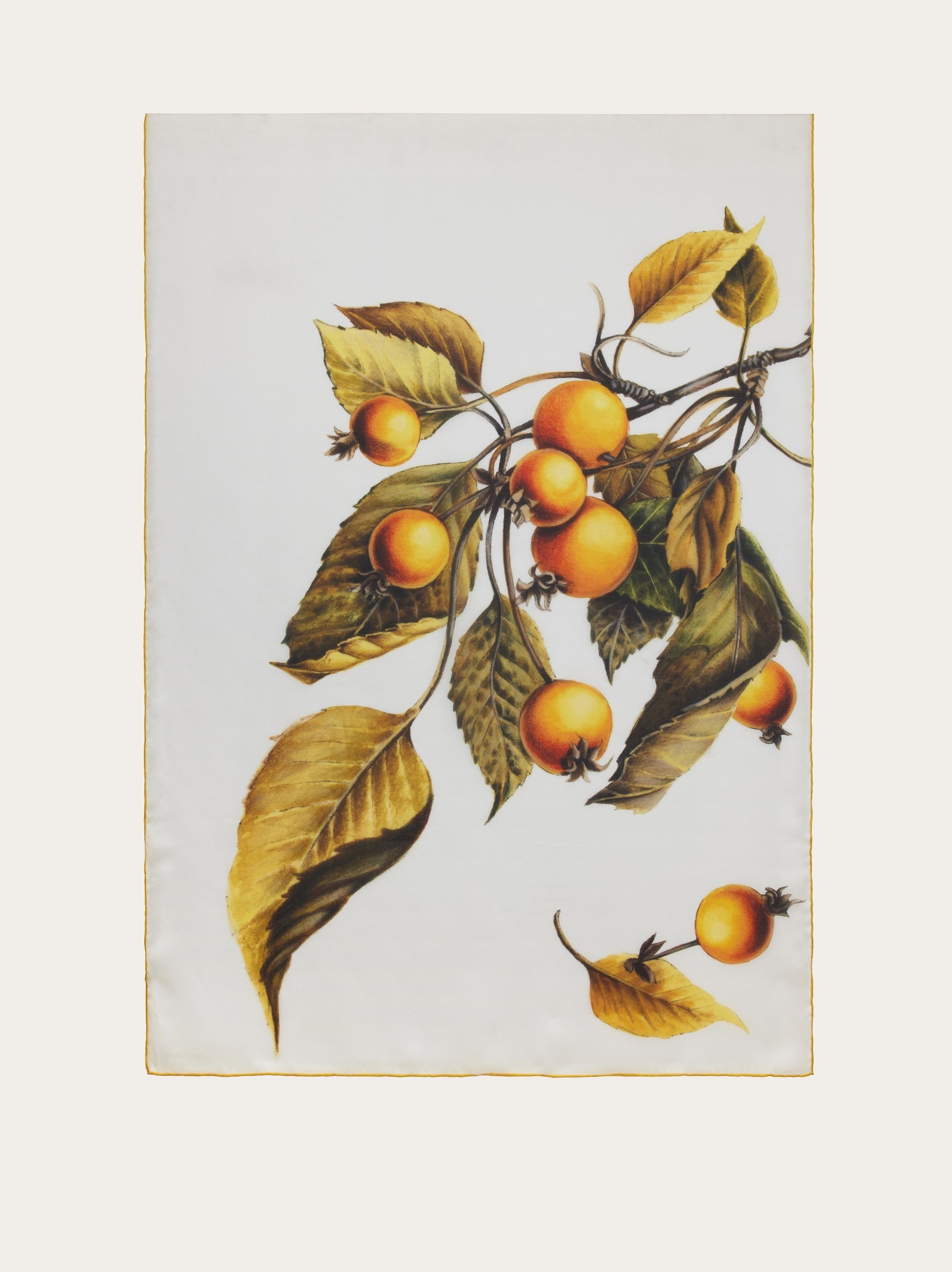 Blackberry and persimmon print silk stole - 3