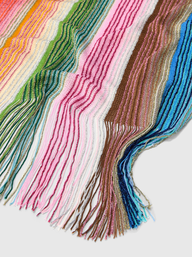 Missoni Striped viscose-blend scarf with fringes outlook