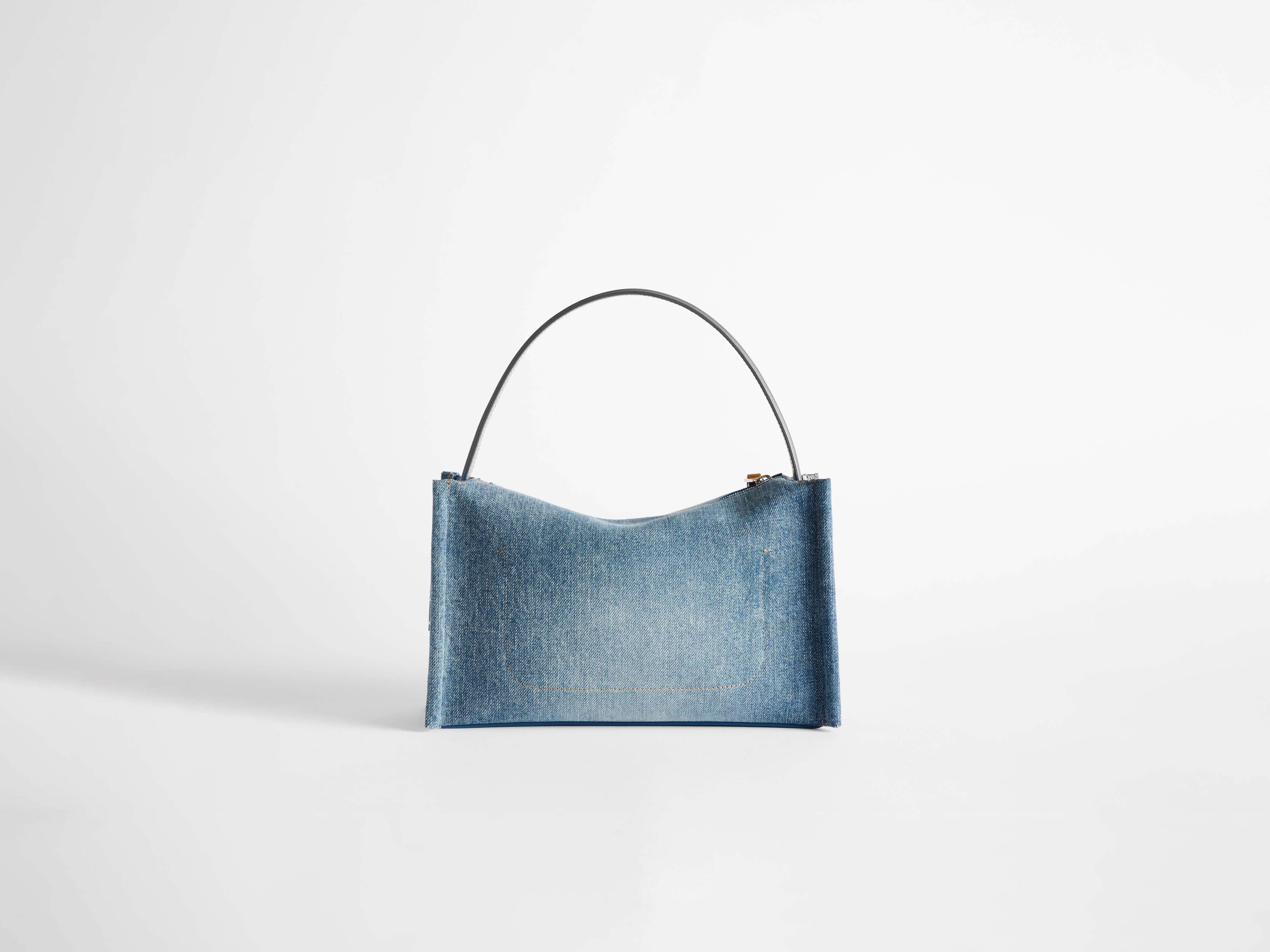 LOAFER BAG IN MID-BLUE DENIM - 8