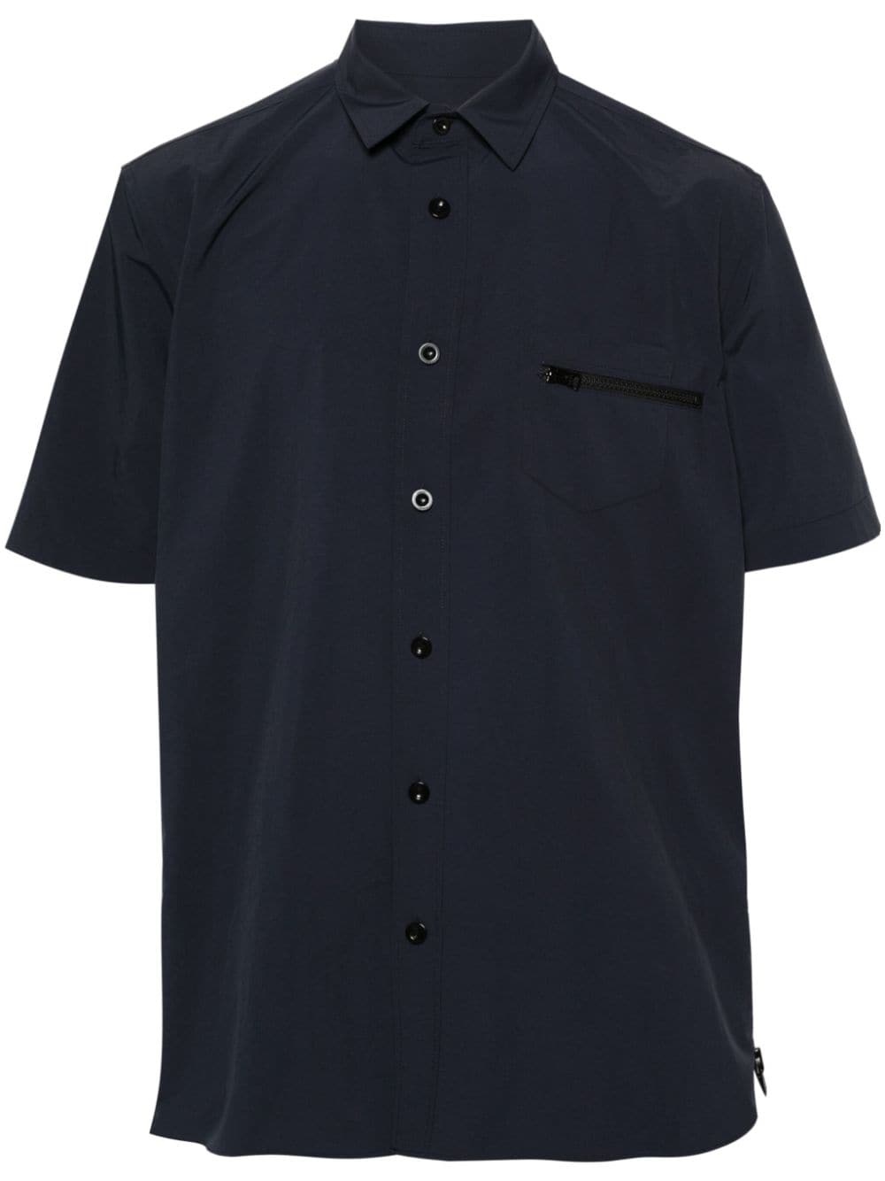 zip-pocket taffeta shirt - 1