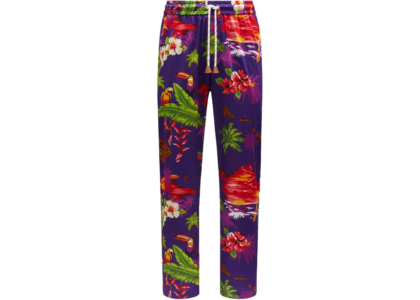 Moncler x Palm Angels Hawaiian Print Trousers Purple Multi Print - 1