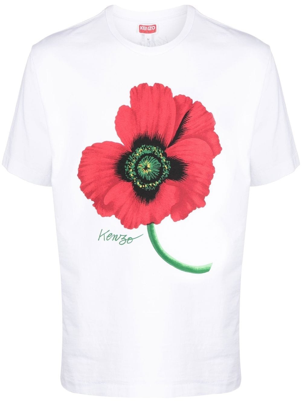 Poppy-print oversized T-shirt - 1