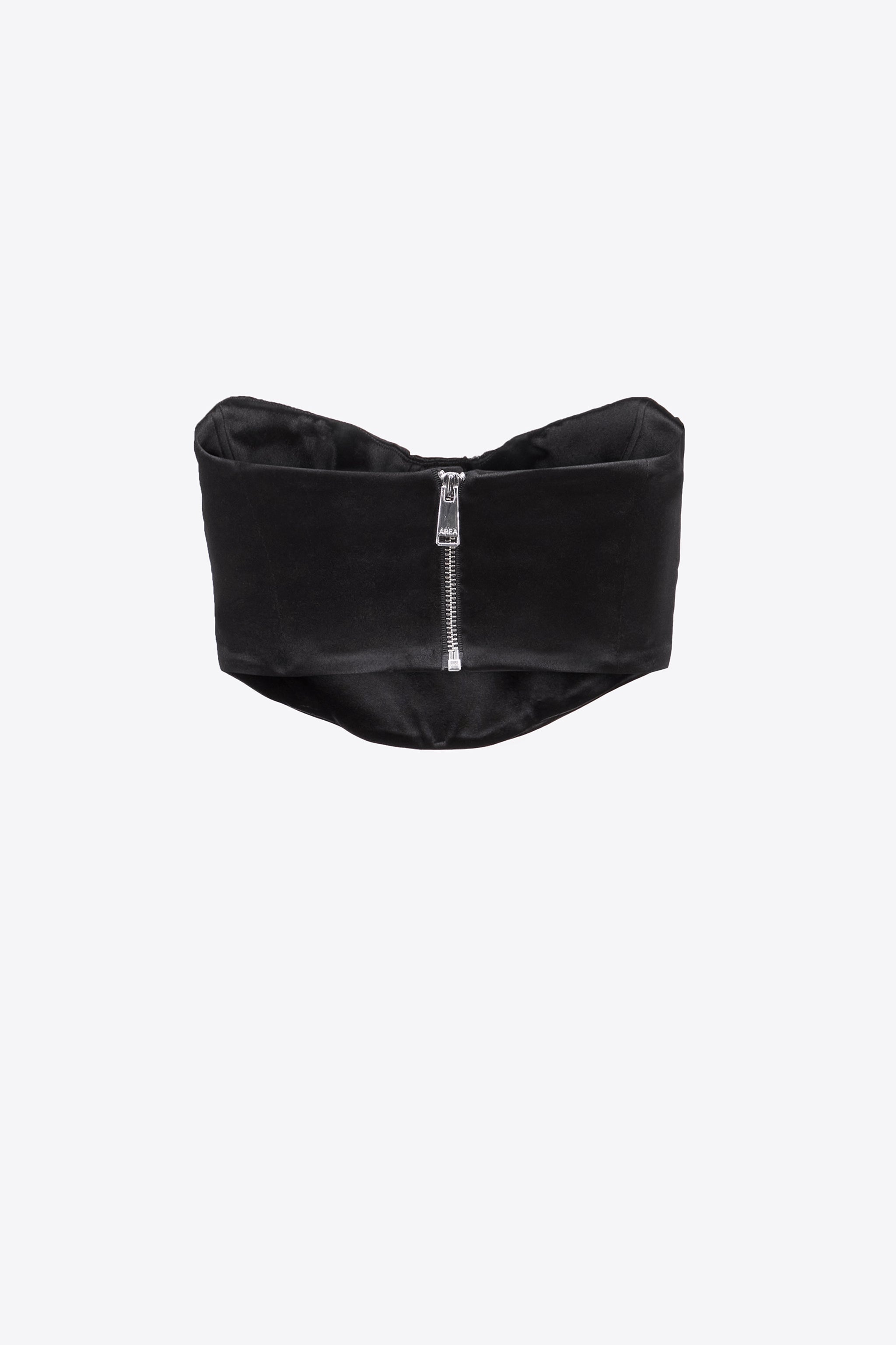 EMBROIDERED CRYSTAL CUP DRAPED BUSTIER - 2