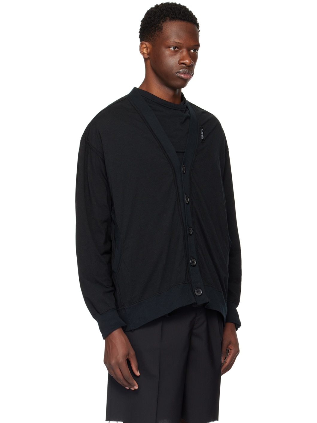 Black Layered Cardigan - 2