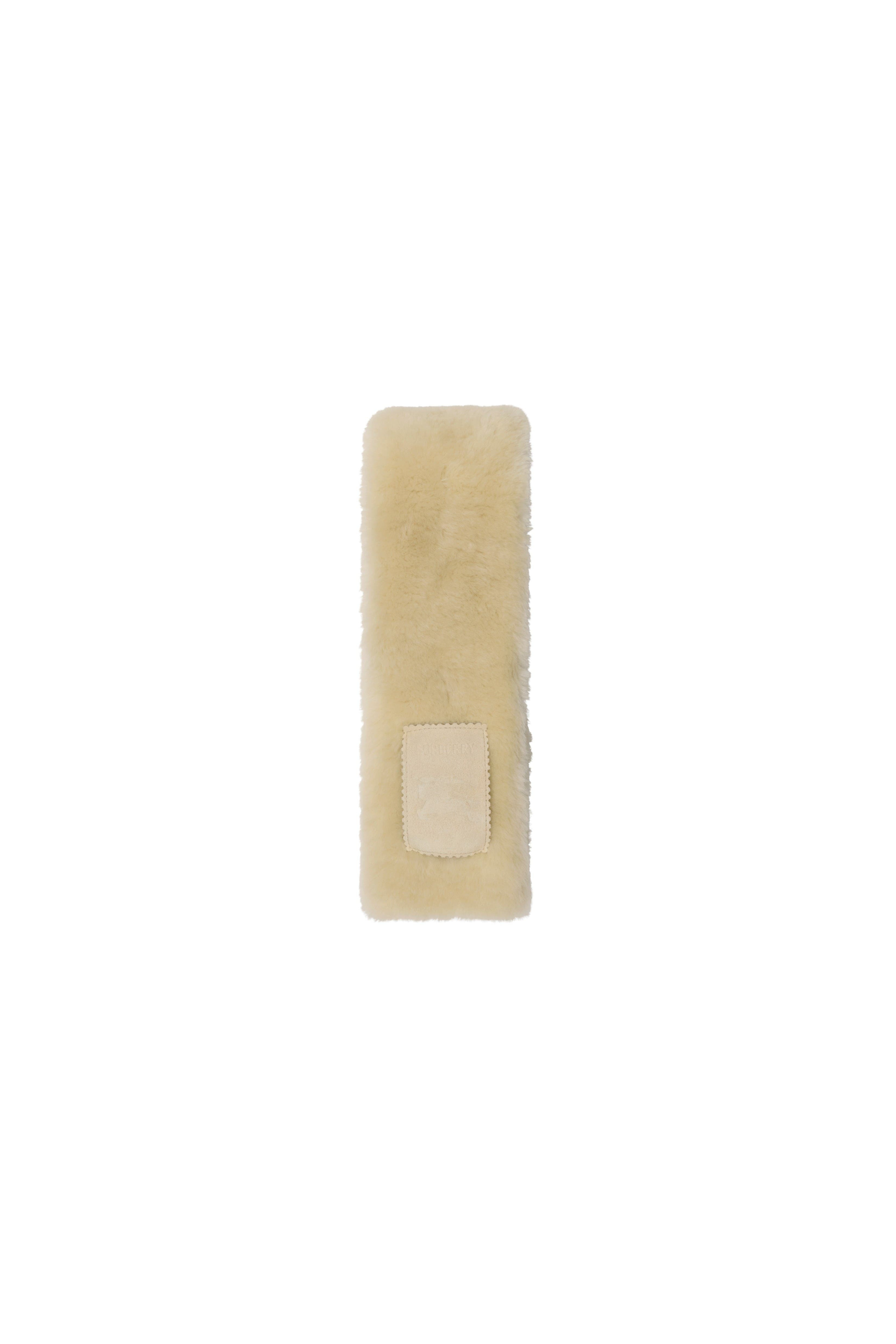 burberry Narrow Label Shearling Scarf in Beige at Nordstrom - 2