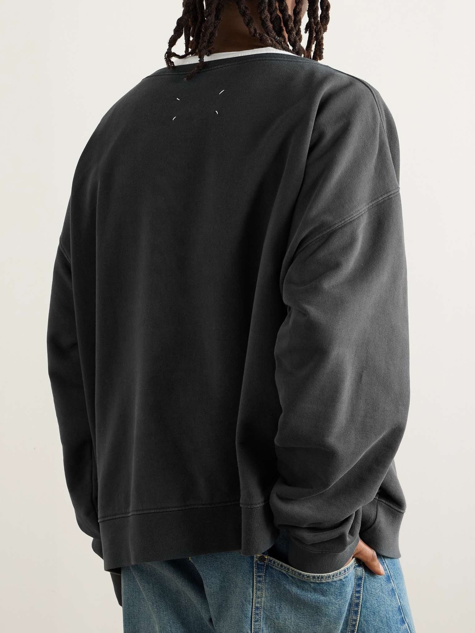 Oversized Logo-Embroidered Cotton-Jersey Sweatshirt - 3