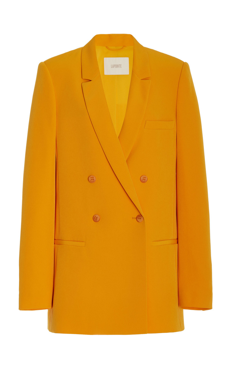 Matte Crepe Double-Breasted Blazer orange 1