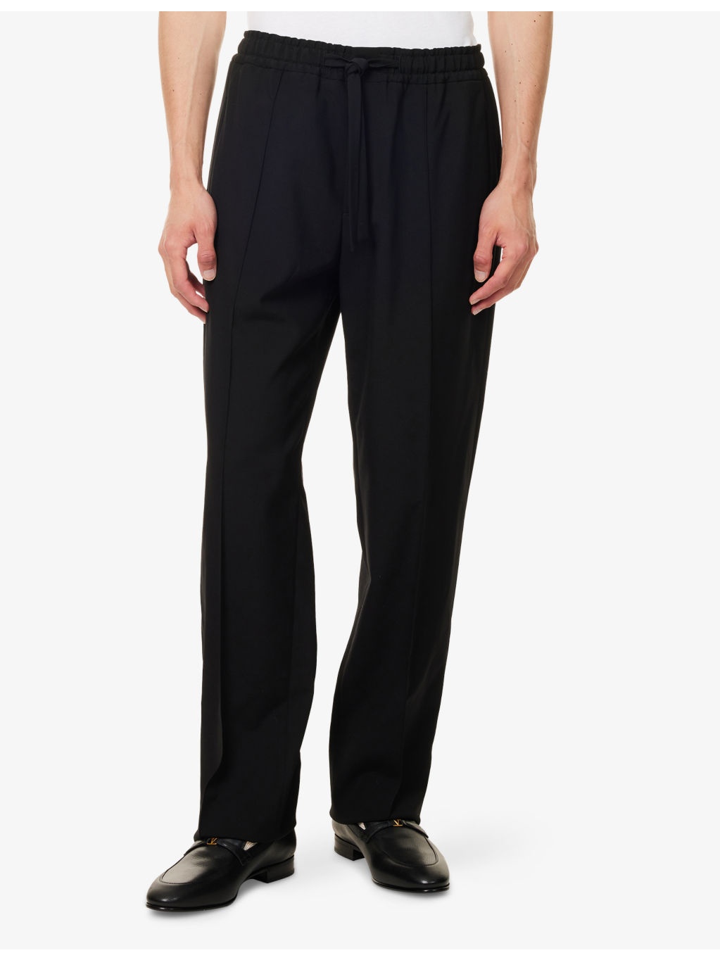 Drawstring Tapered-Leg Wool Trousers - 3