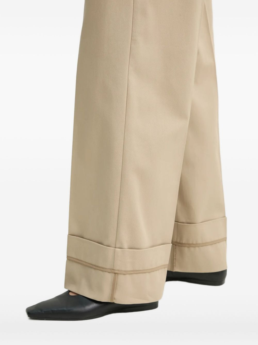 cuffed wide-leg trousers - 5