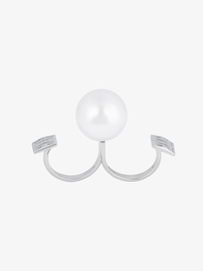 Givenchy 4G PEARL DOUBLE RING WITH CRYSTALS outlook