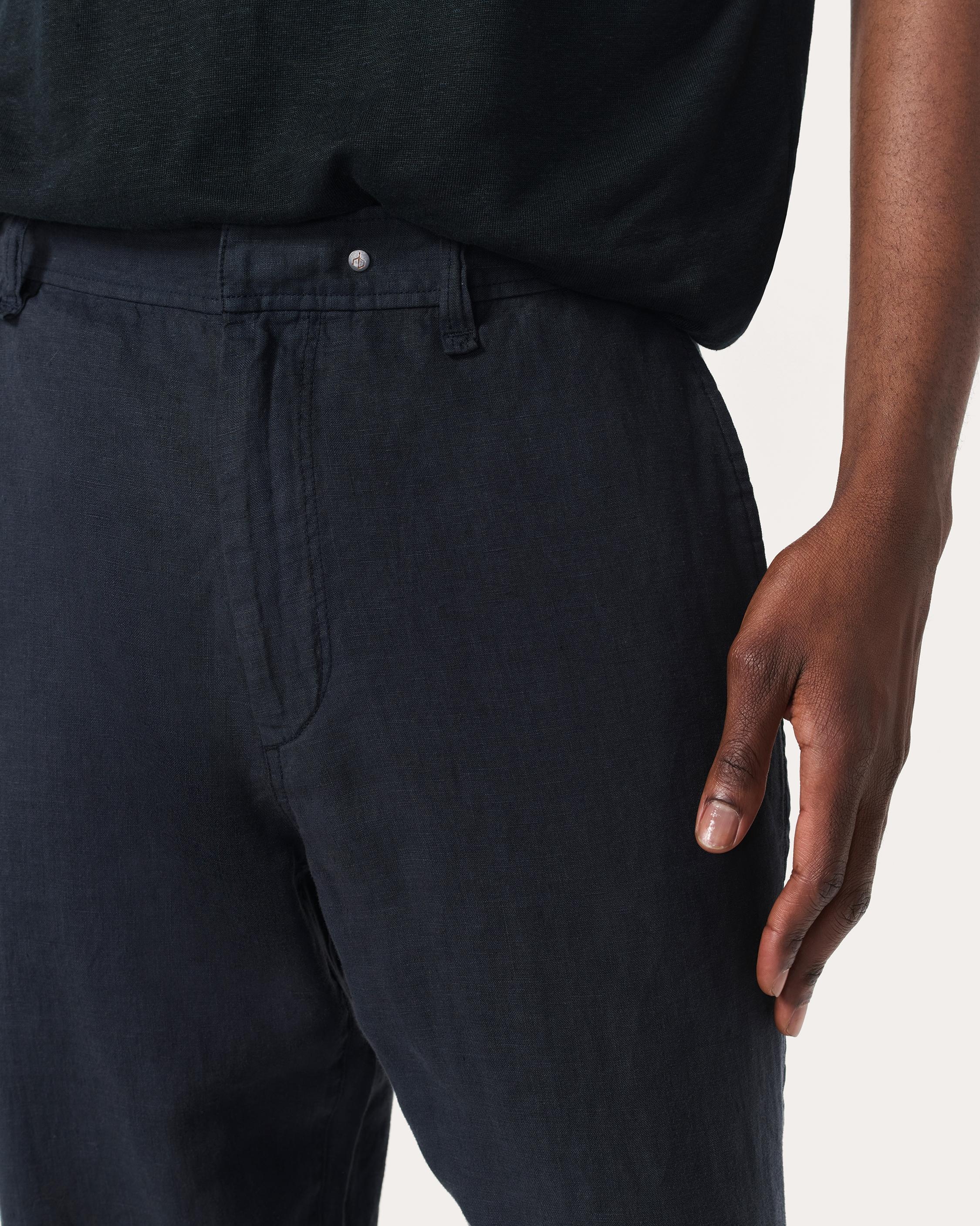 Tapered Linen Trousers - 4