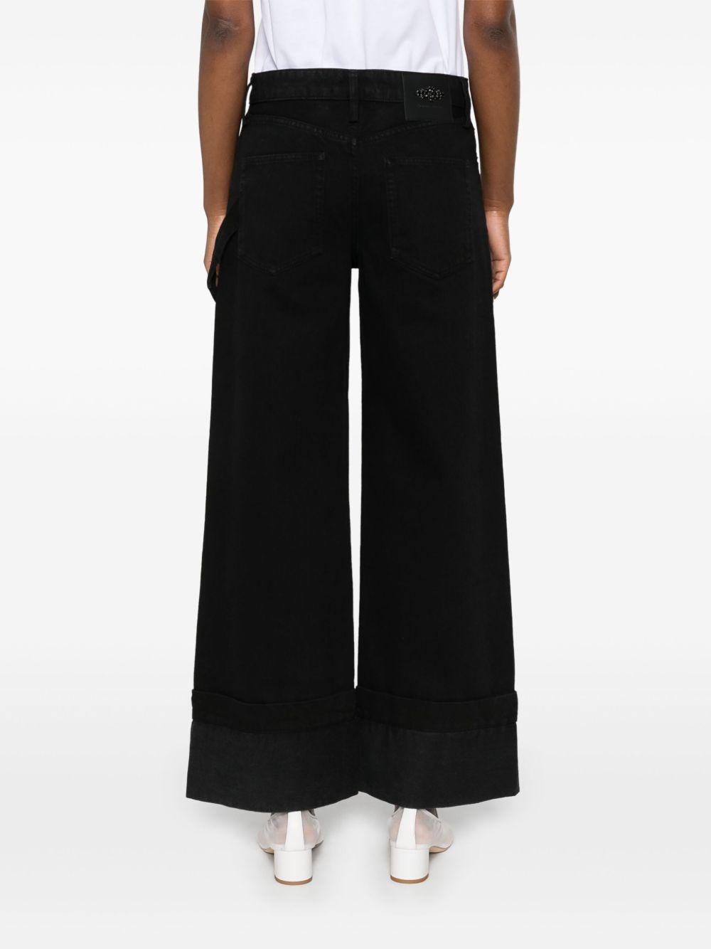 Carnation-embellished jeans - 4