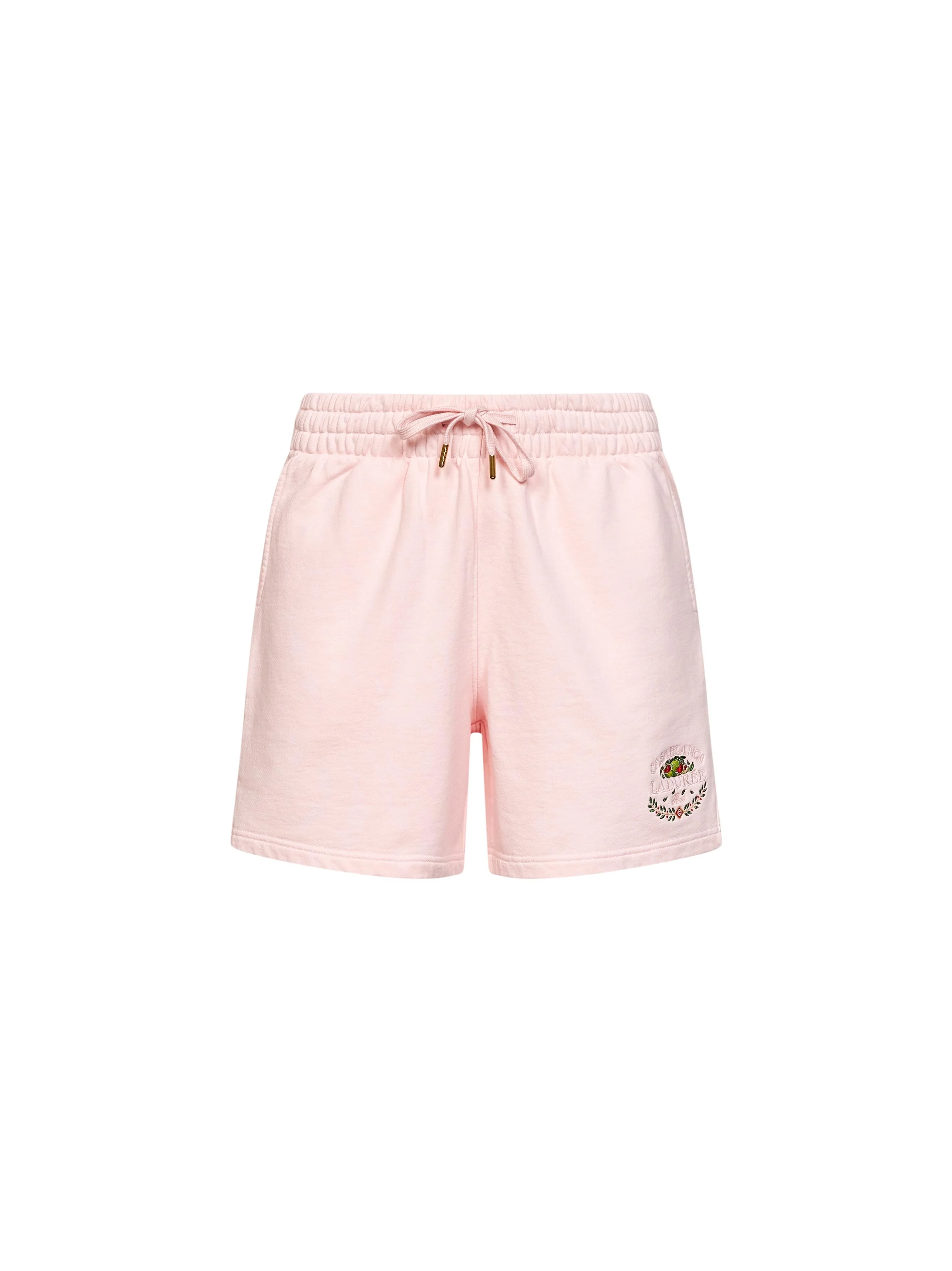 Pink cotton Laduree x Casablanca embroidered shorts - 1