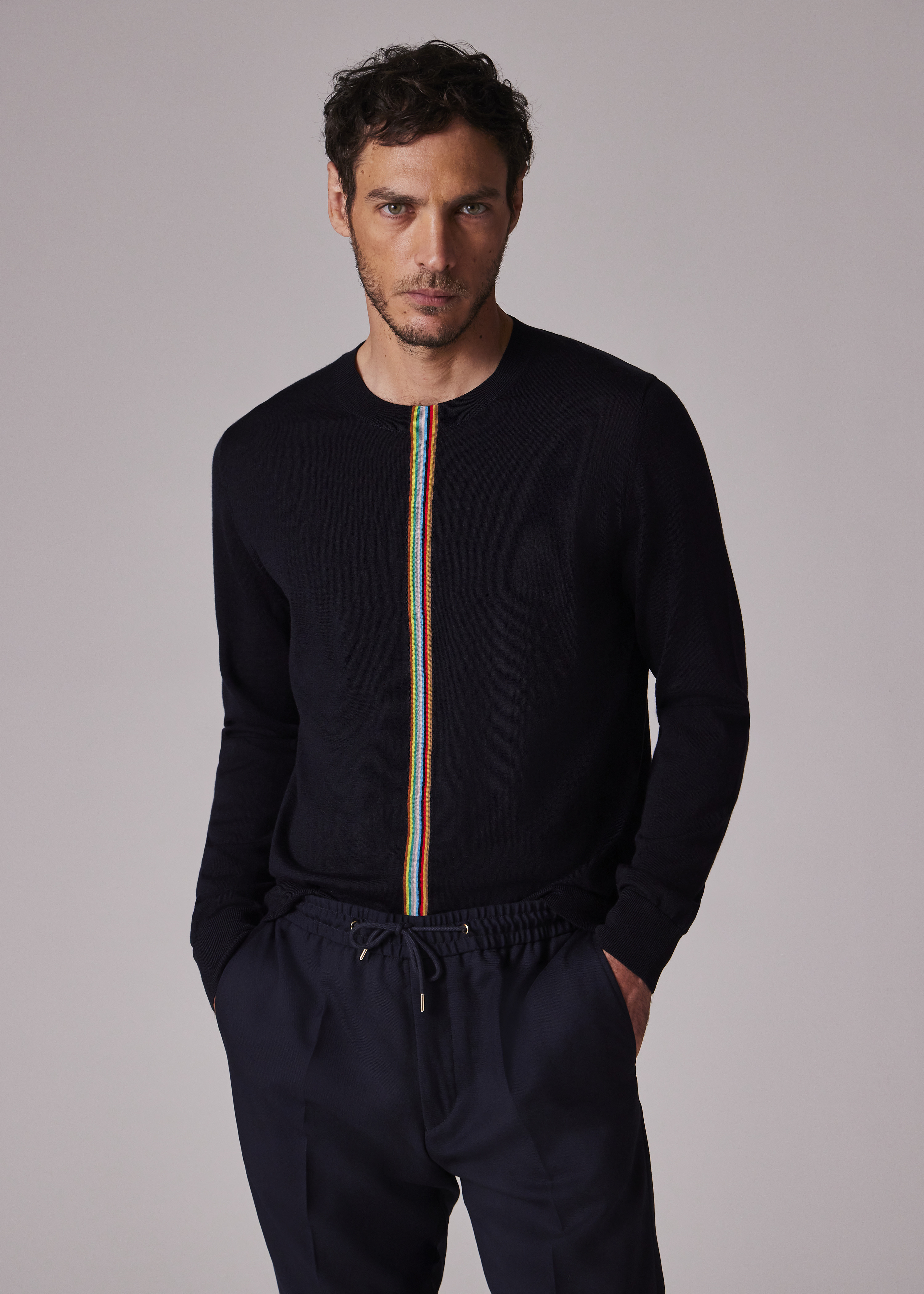 Navy 'Signature Stripe' Merino Wool Sweater - 4