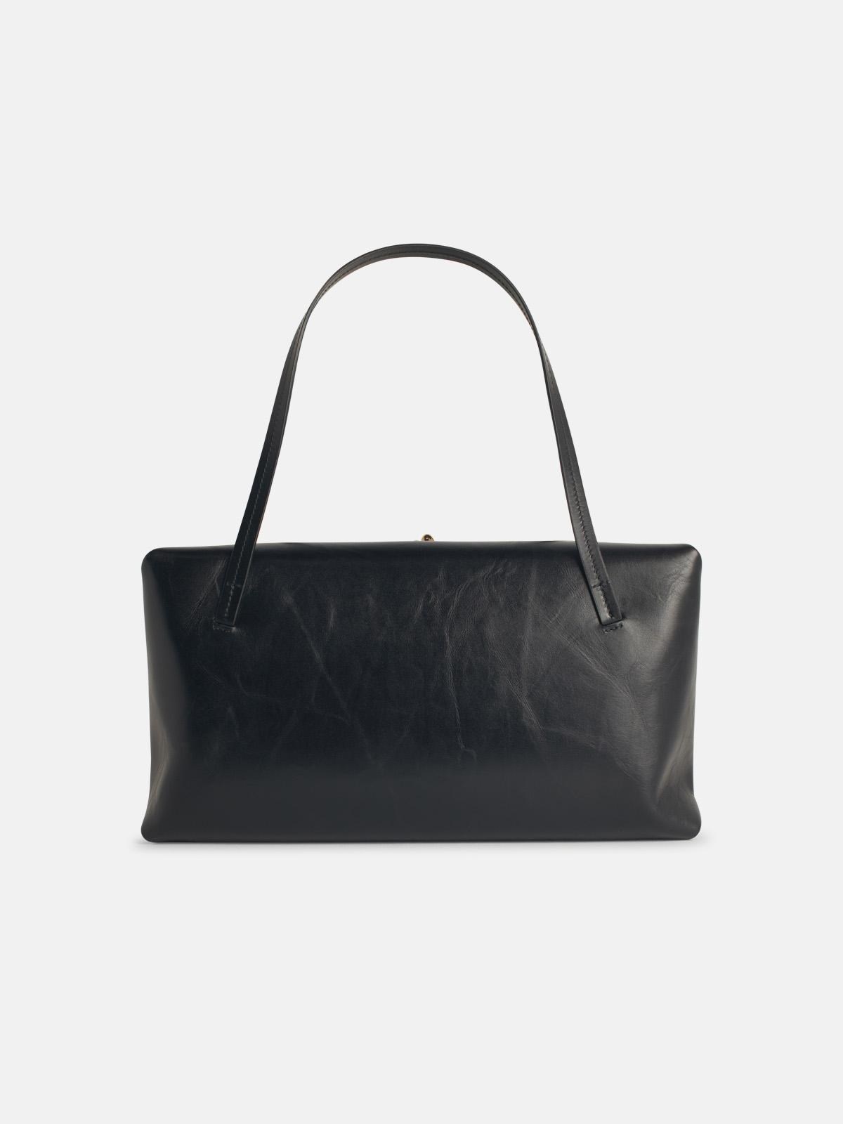 LARGE 'GOJI PILLOW' BLACK LEATHER BAG - 3