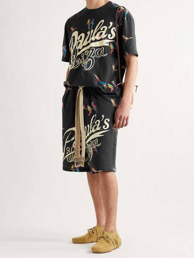 Loewe + Paula's Ibiza Wide-Leg Printed Loopback Cotton-Jersey Drawstring Shorts outlook