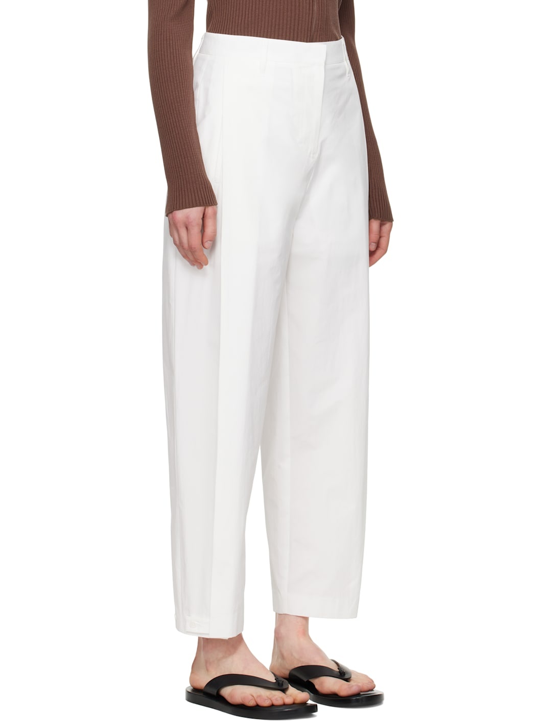 White Button Garconne Trousers - 2