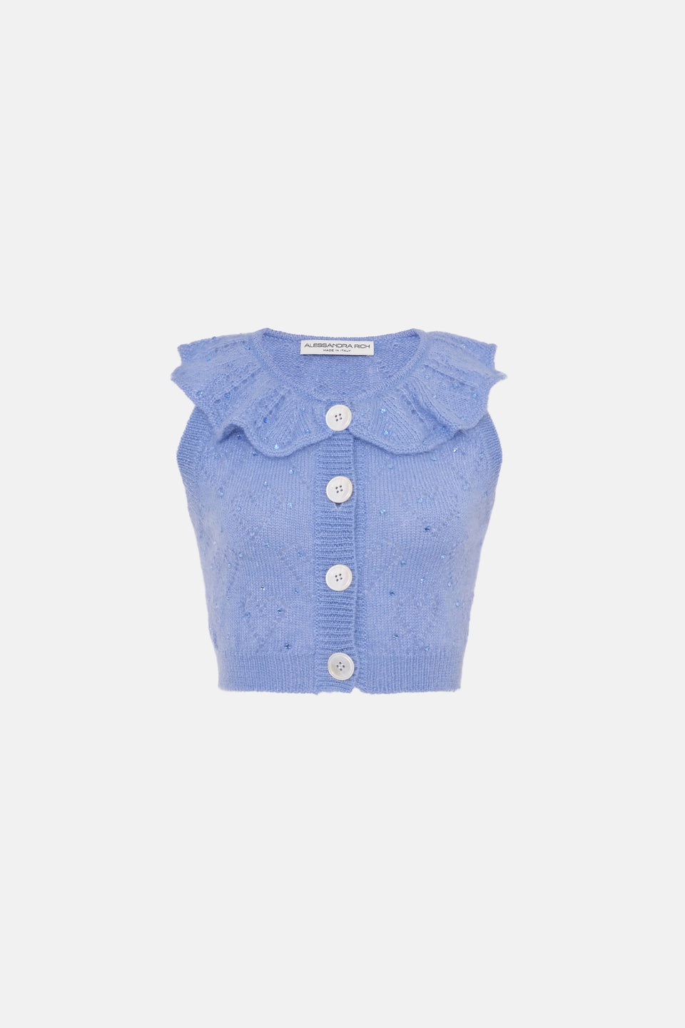 KNITTED MOHAIR TOP WITH HOTFIX - 1