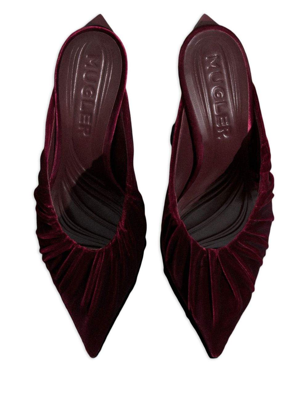 95mm pleated pointed-toe heeled mules - 3