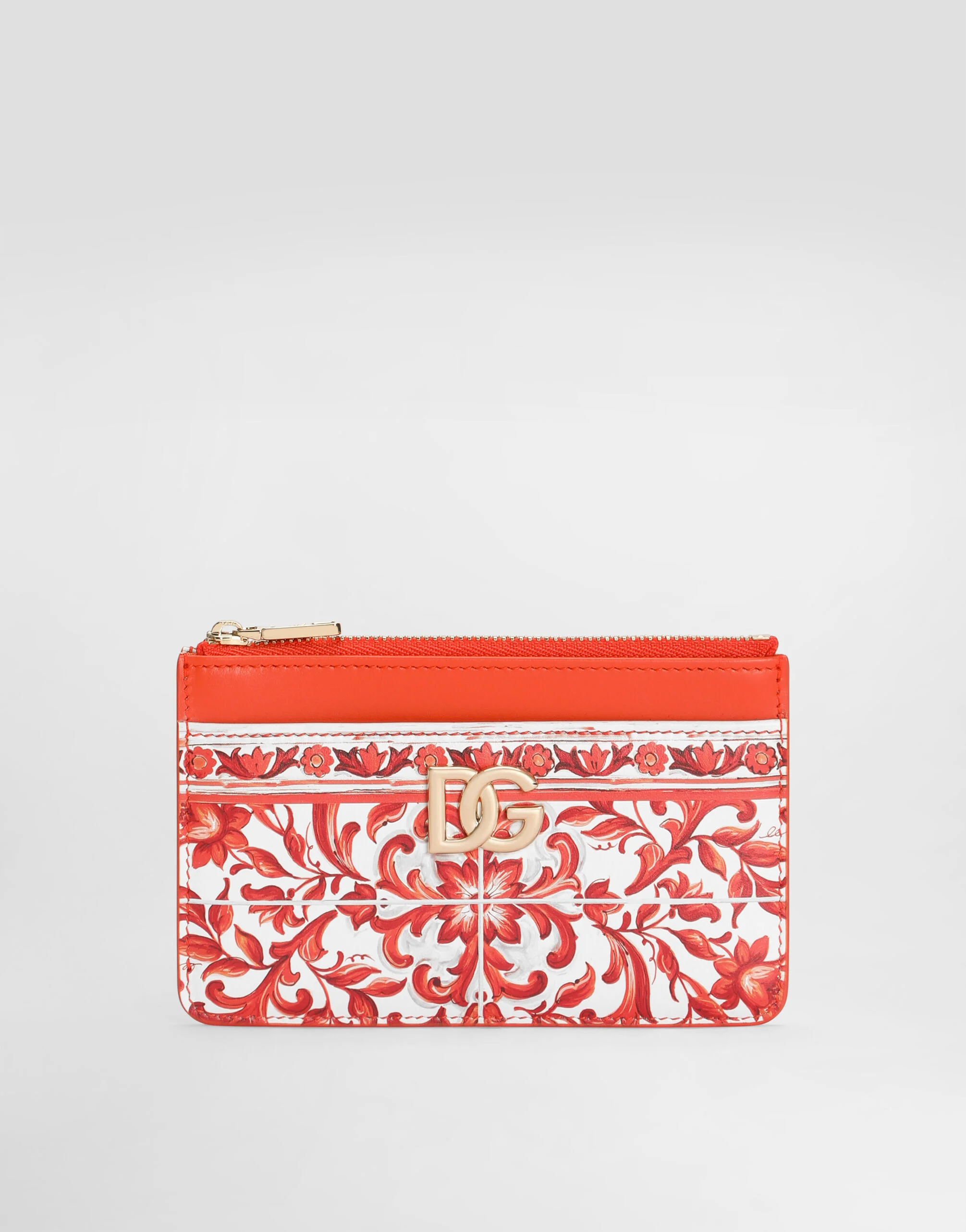 Majolica-print 3.5 calfskin card holder - 1