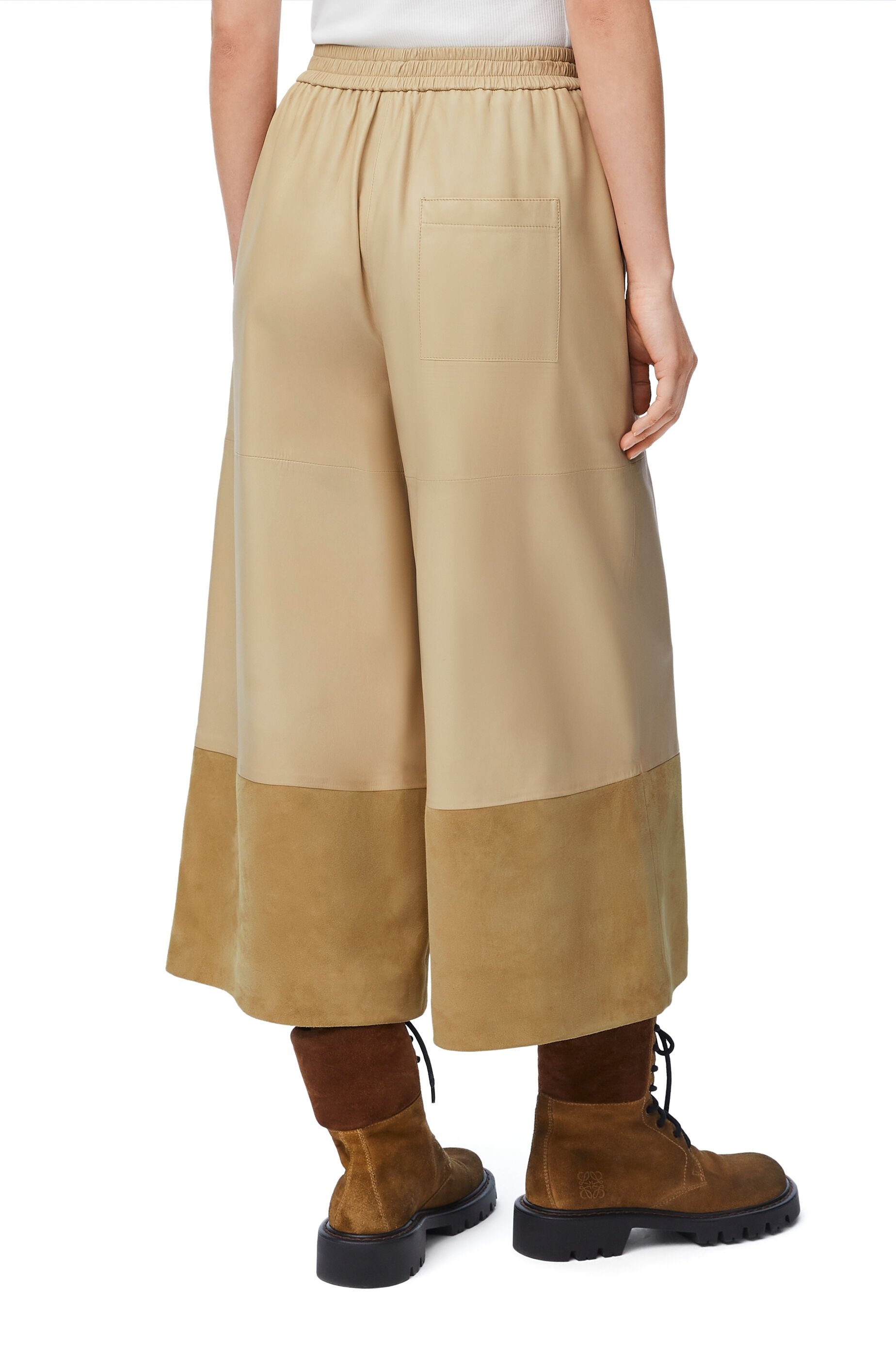 Cropped trousers in nappa lambskin and suede goatskin - 4