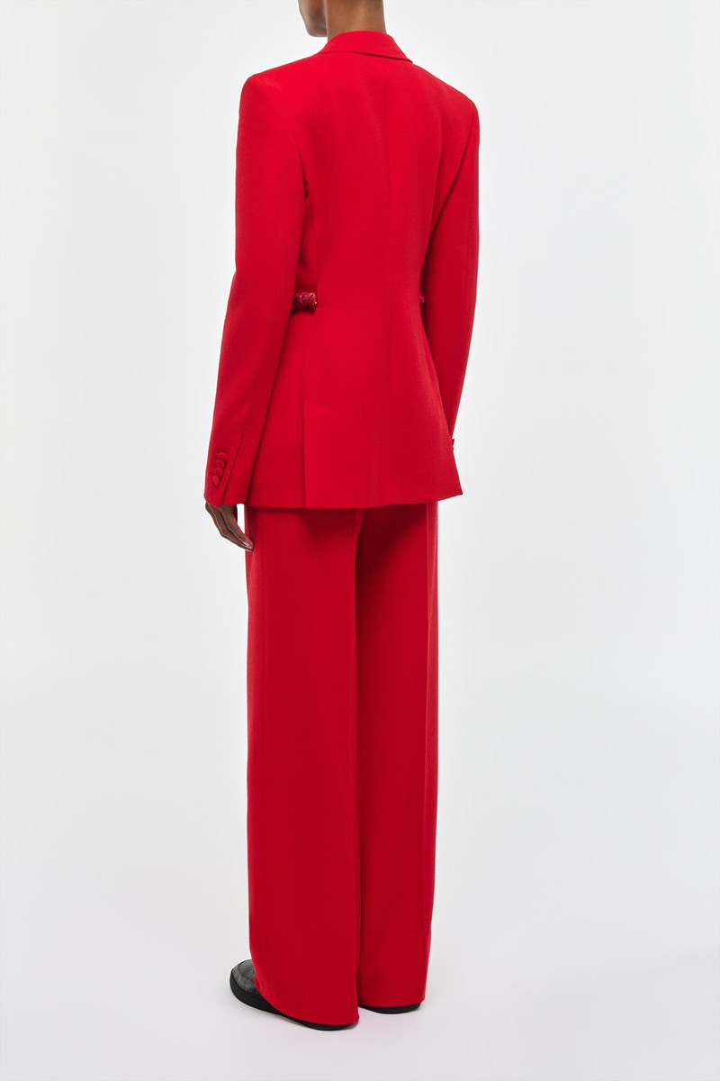 Norman Wide-leg Pant in Scarlet Red Virgin Wool Crepe 5