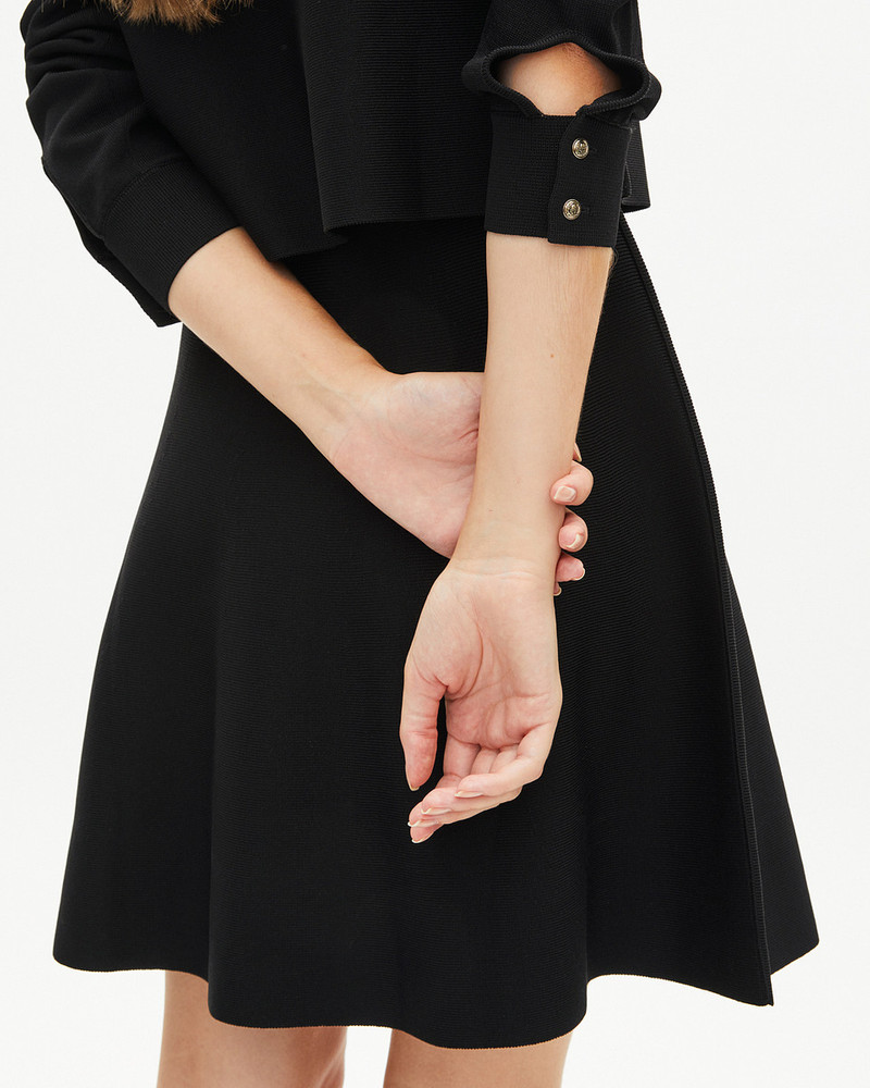 SHORT TROMPE L'OEIL DRESS IN BLACK MESH 5