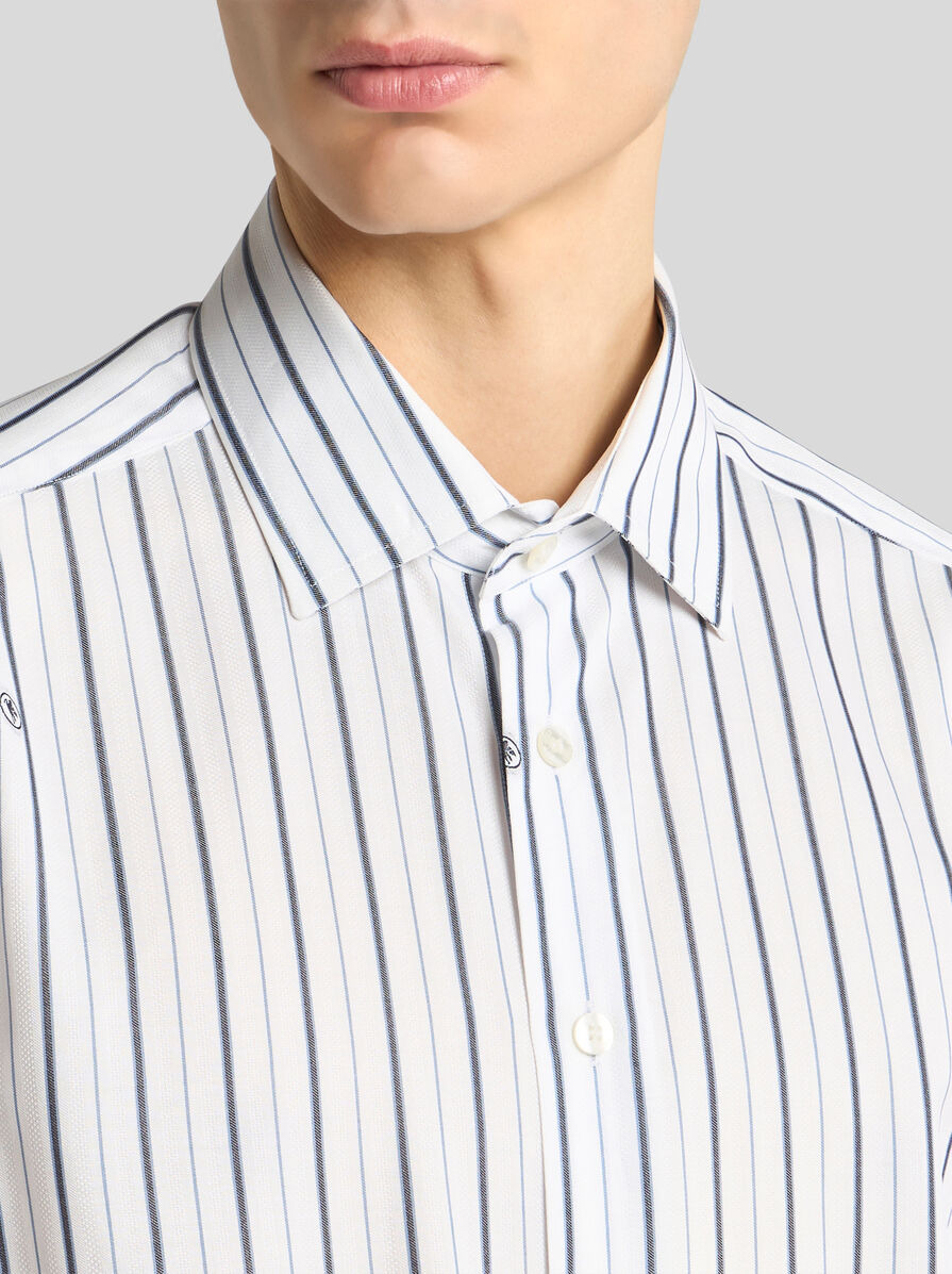 STRIPED COTTON JACQUARD SHIRT - 3