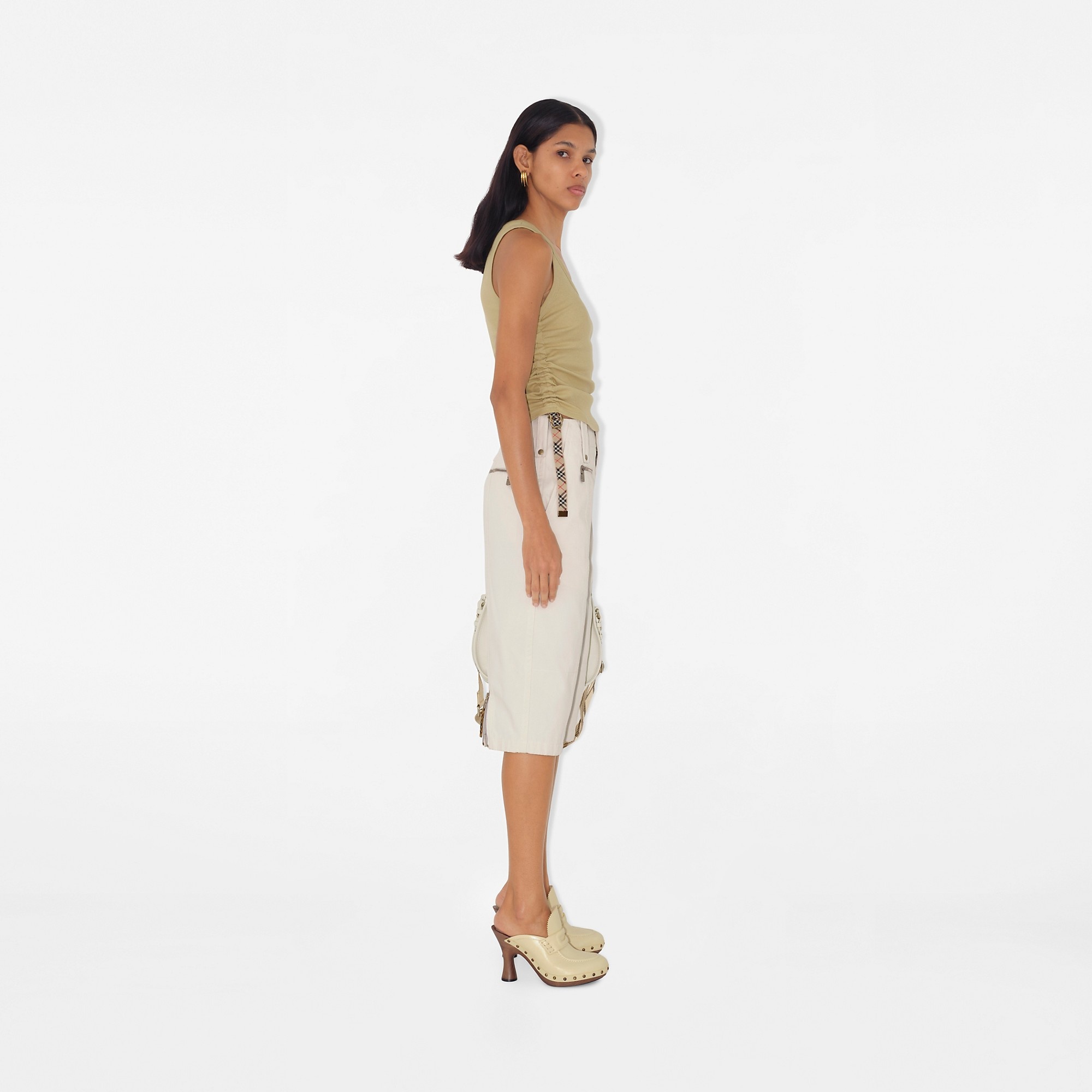 Check Trim Stretch Cotton Vest - 3