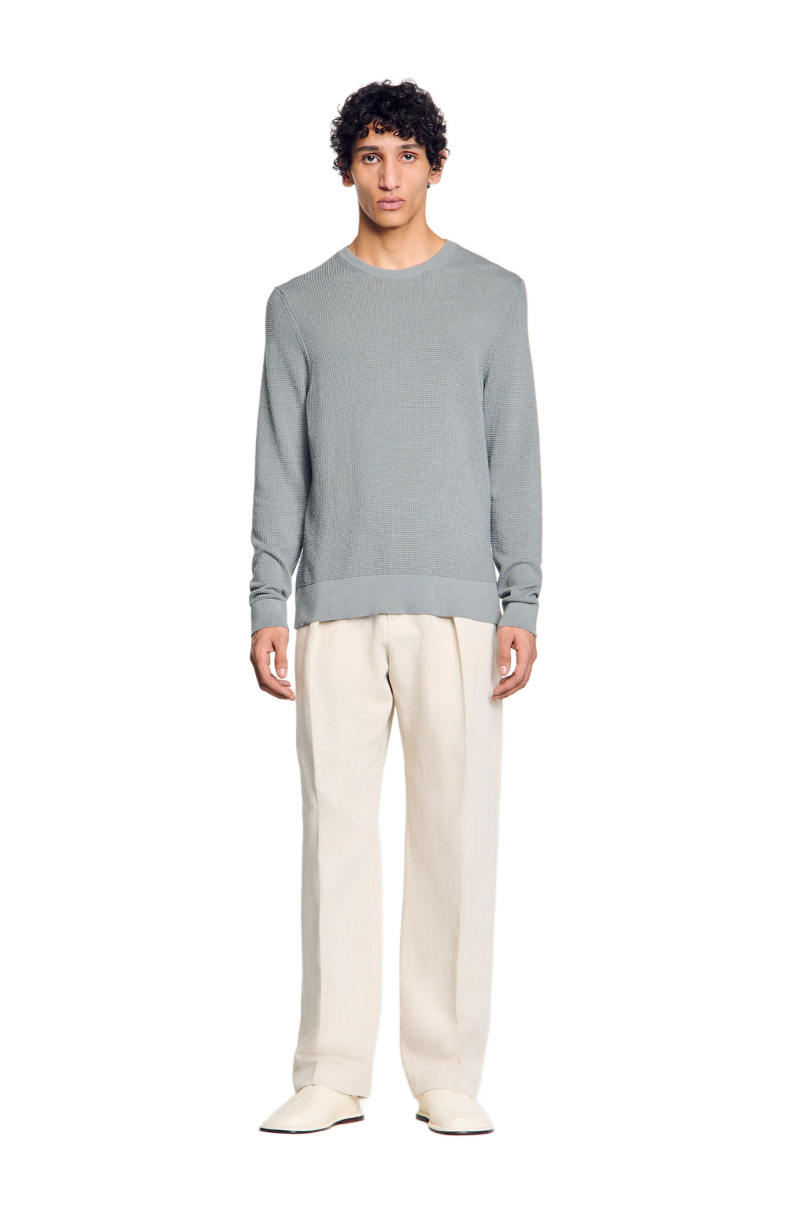 SANDRO Textured knit sweater in Lime at Nordstrom - 3
