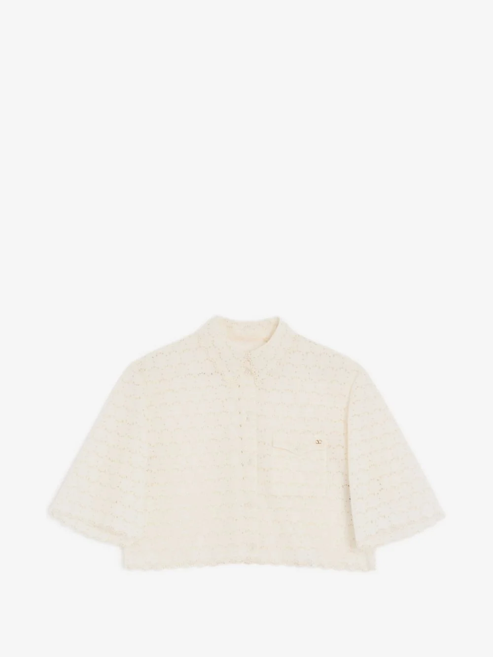micro cotton fleurs a jour shirt - 1