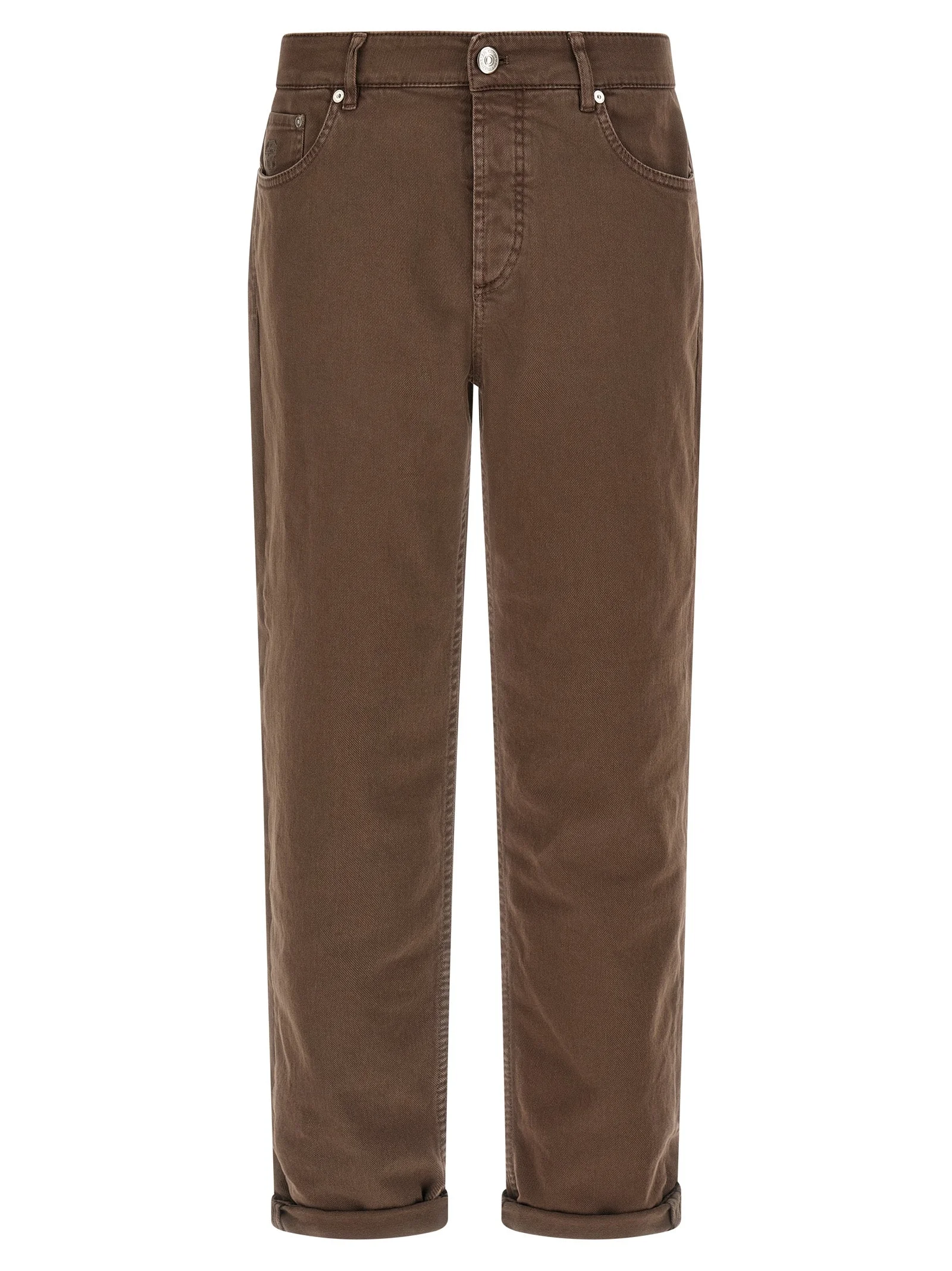 Garment-Dyed Jeans Brown - 1
